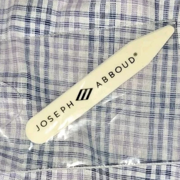 Joseph Abboud Mens Button Dowm Shirt XXL NWT Plaid Blue Purple B24#16 - Picture 4 of 7